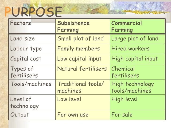 Differences Between Subsistence and Commercial Agriculture