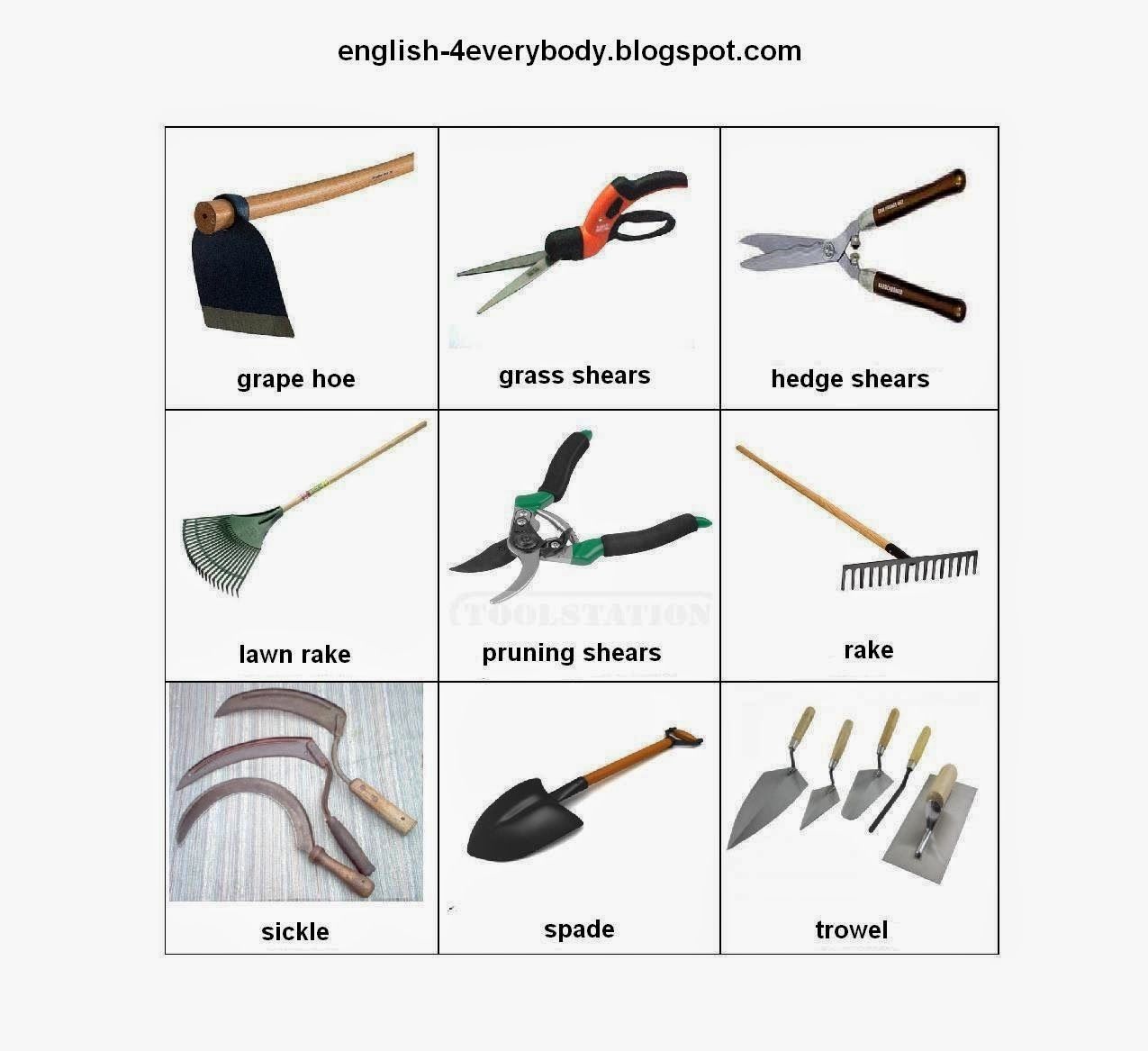 English for beginners Tools of Agriculture English for