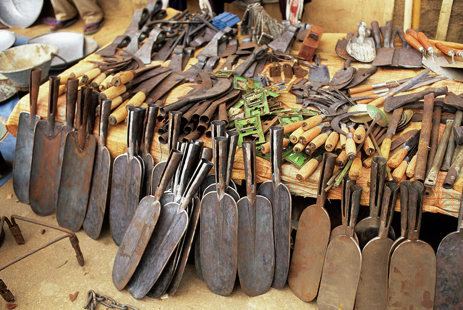 Agricultural Tools At A Market Photograph by Sinclair