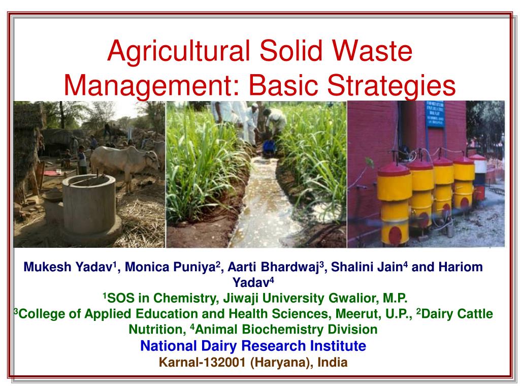 PPT Agricultural Solid Waste Management Basic