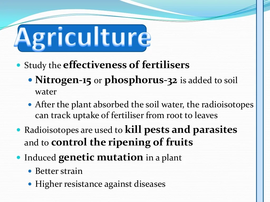 Uses of radioisotopes